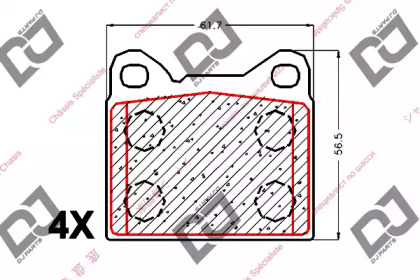 Комплект тормозных колодок DJ PARTS BP1902